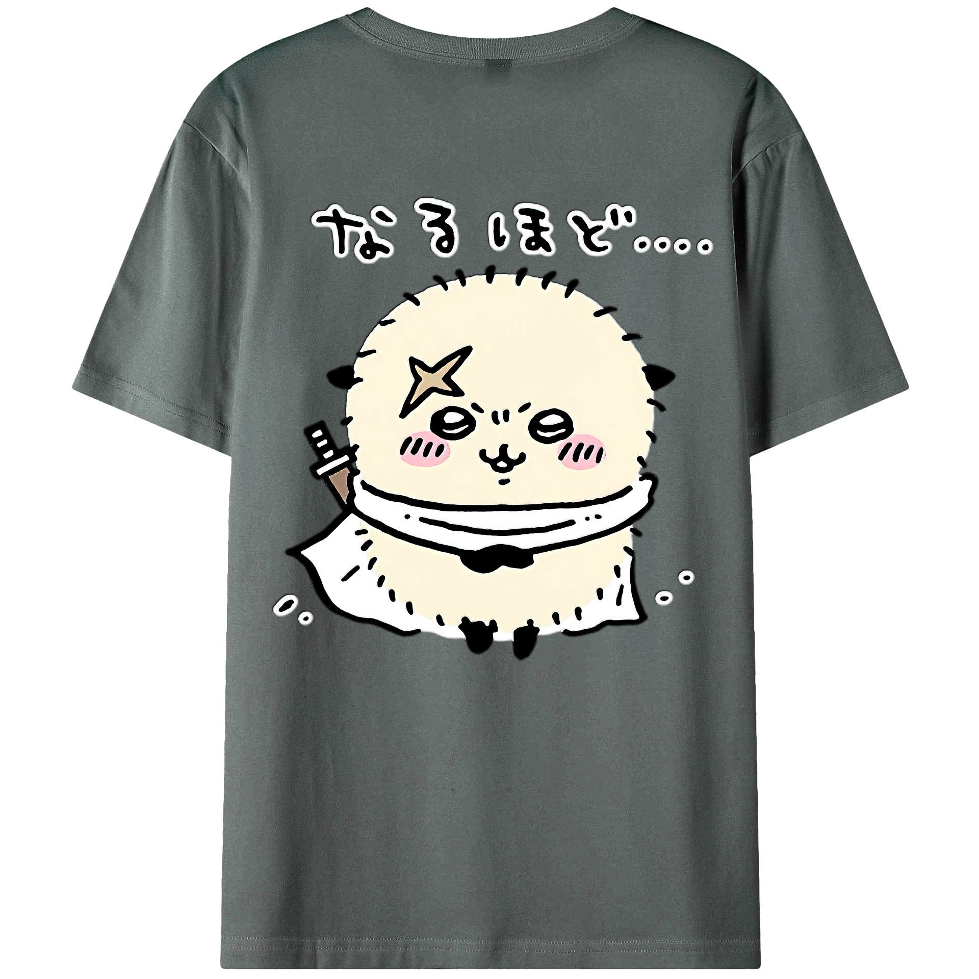 （画像用） ちいかわ ラッコ Chii-kawa Sea otter 綿100％ メンズ半袖Tシャツ（バックプリント） 通気性